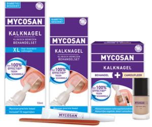 Mycosan Kalknagel producten tot 100% effectief tegen schimmels die kalknagel veroorzaken