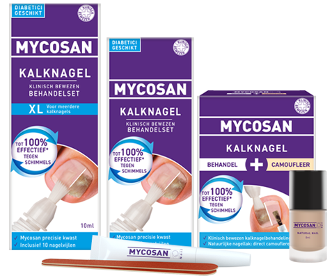 Mycosan Kalknagel producten tot 100% effectief tegen schimmels die kalknagel veroorzaken