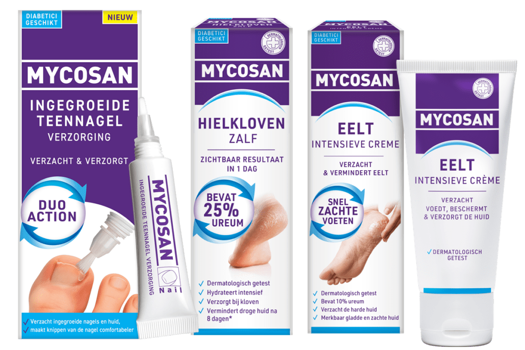 Voetverzorging van Mycosan voor eelt, kloven en ingegroeide teennagel is bewezen effectief
