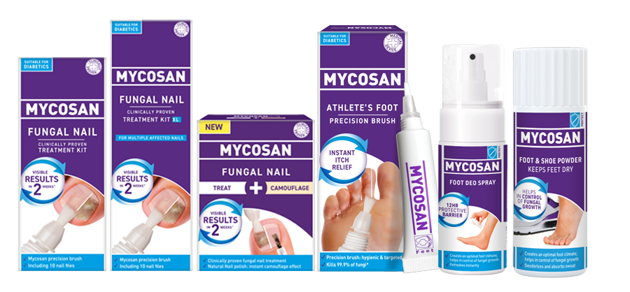 Mycosan treats and protects against fungal nail and athlete's foot